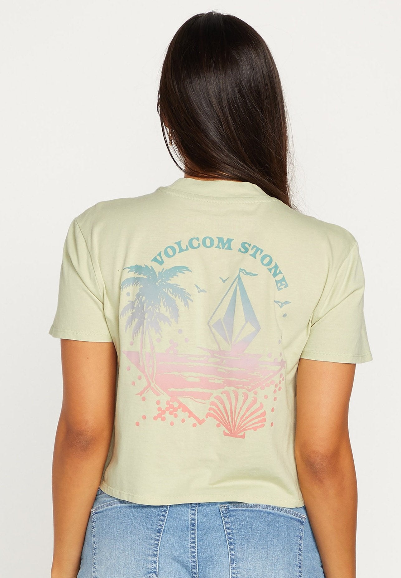 Camiseta Volcom Pocket Dial - Sage | Camisetas manga corta de mujer | Volcom Shop | surfdevils.com