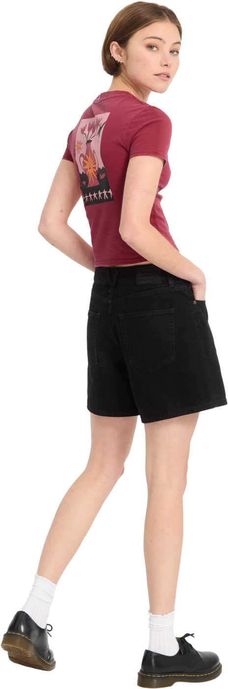 Volcom MOOVE ON camiseta manga corta mujer detail 4 | Deep Red