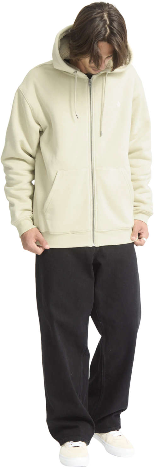 Volcom Single Stone sudadera con capucha hombre detail 7 | Light Beige
