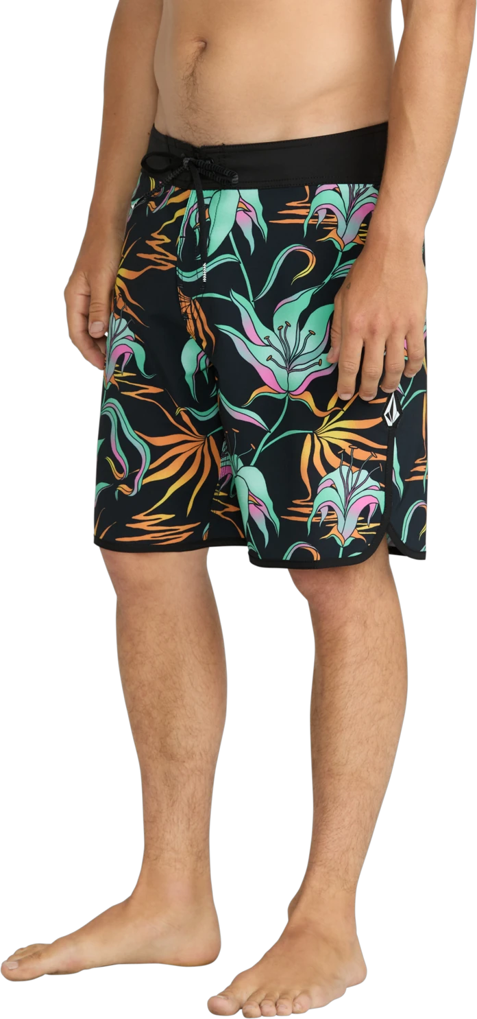 Volcom Infuse Scallop Mod 19 boardshort hombre detail 2 | Black Green