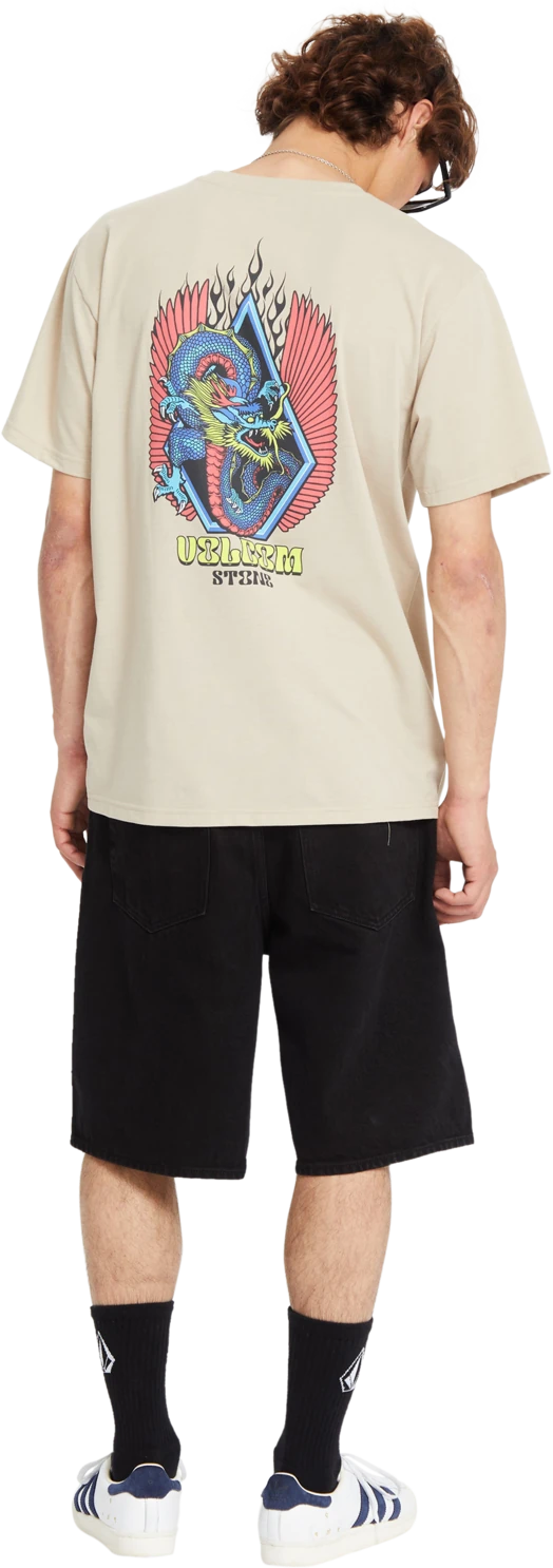 Volcom Draggin Stone Hth camiseta manga corta hombre detail 3 | LIGHT KHAKI