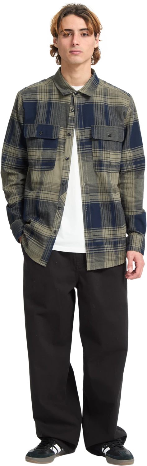 Volcom Parkstone LS camisa manga larga hombre detail 4 | Thyme Green