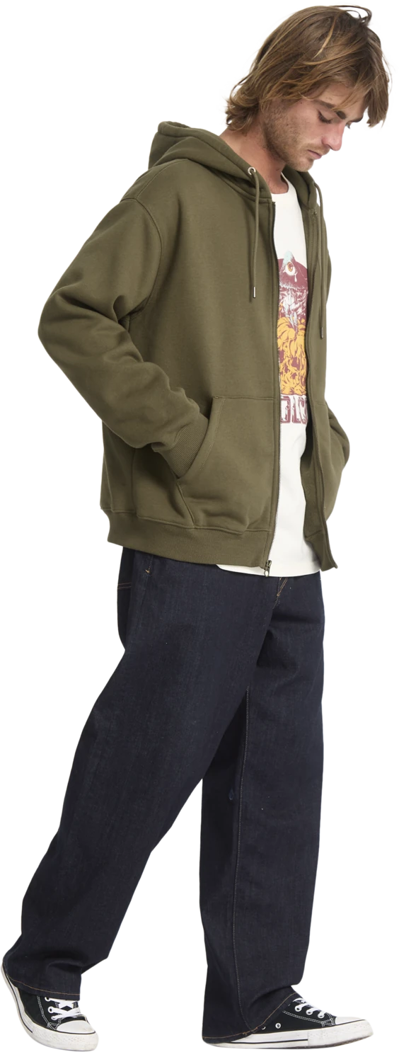 Volcom Single Stone sudadera con capucha hombre detail 4 | Sage Leaf