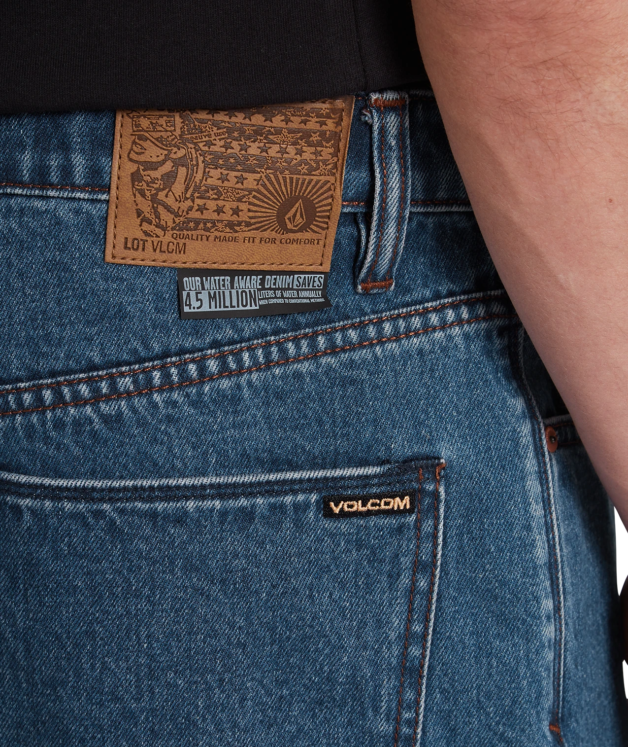 Volcom Billow Denim Short denim short hombre detail 5 | Indigo Ridge Wash