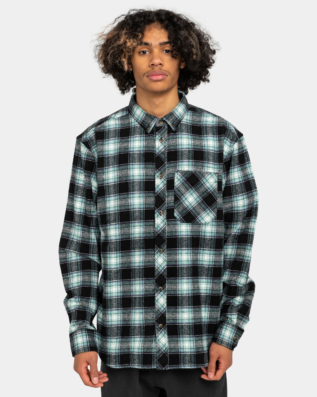 Element Lumber Classic Flannel Shirt - Lumber Plaid Black/Mineral