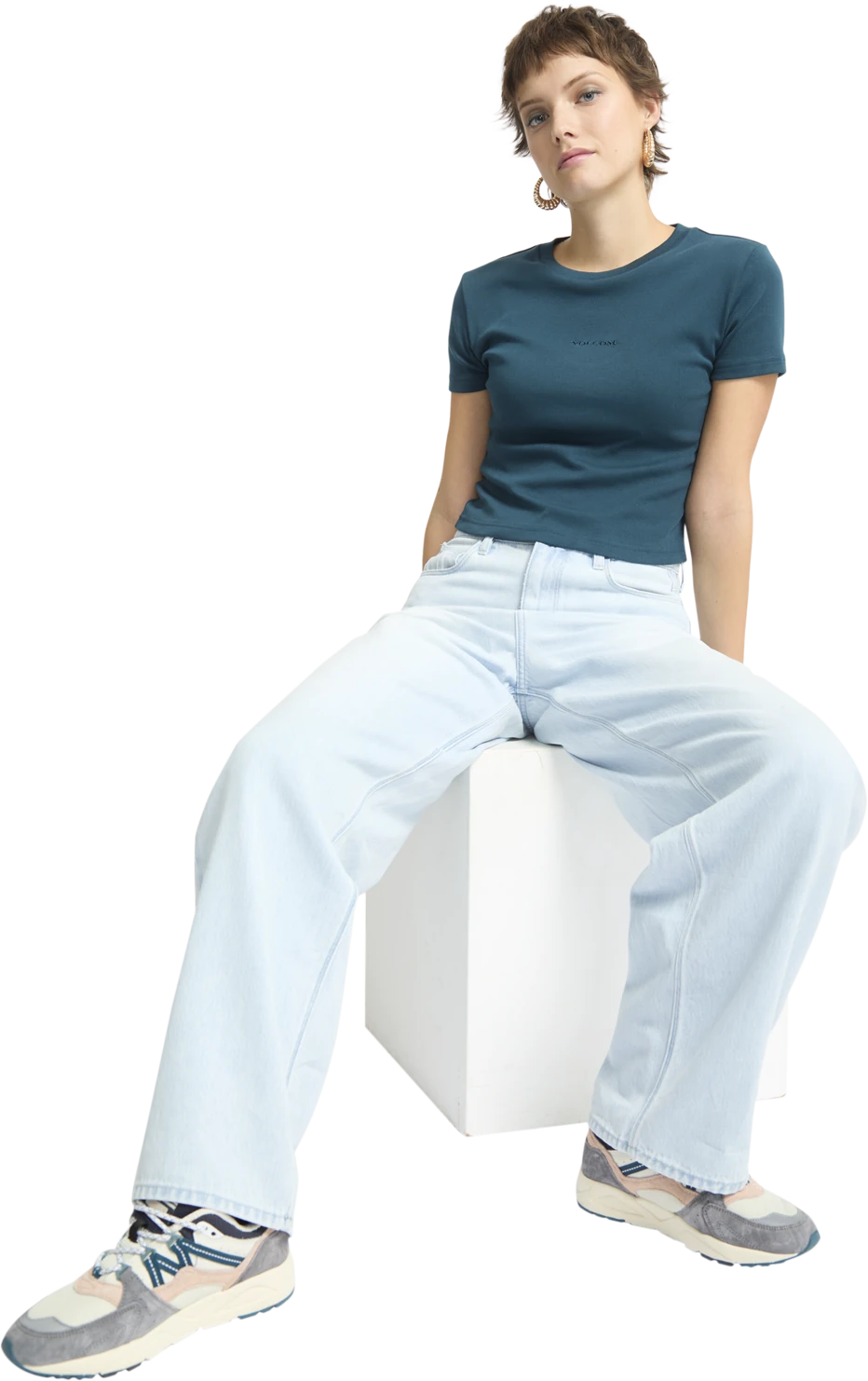 Volcom Volcomstone Tight Crop camiseta manga corta mujer detail 4 | Emerald Green