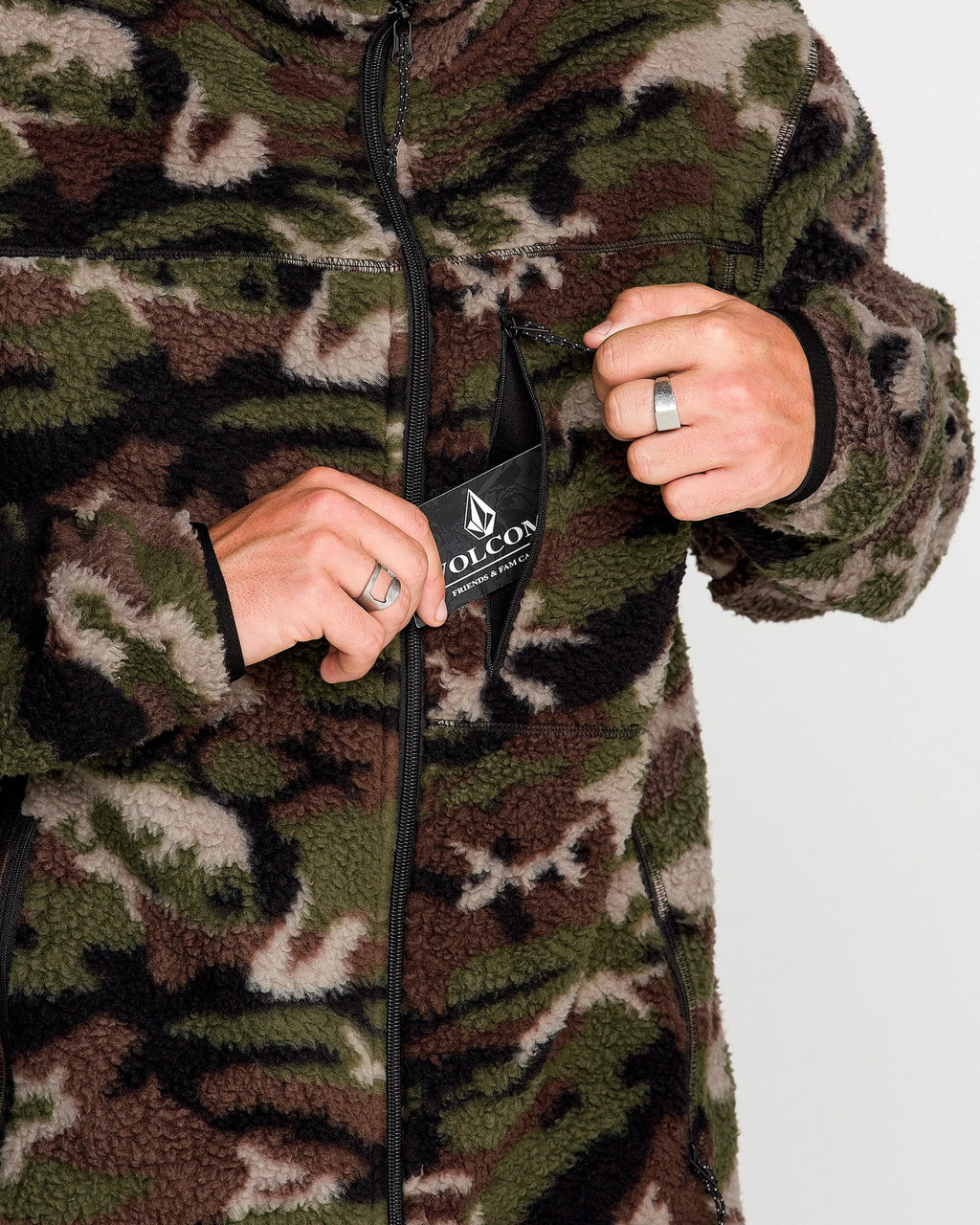Volcom MEN'S NELSON SHERPA FULL ZIP sudadera hombre detail 5 | Camoflauge