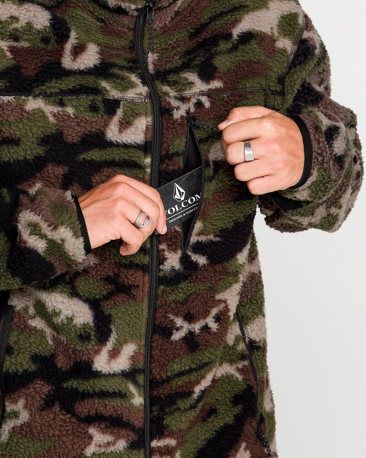 Volcom MEN'S NELSON SHERPA FULL ZIP sudadera hombre detail 5 | Camoflauge