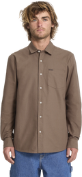 Volcom Veeco Oxford Shirt camisa manga larga hombre | Brown Stone