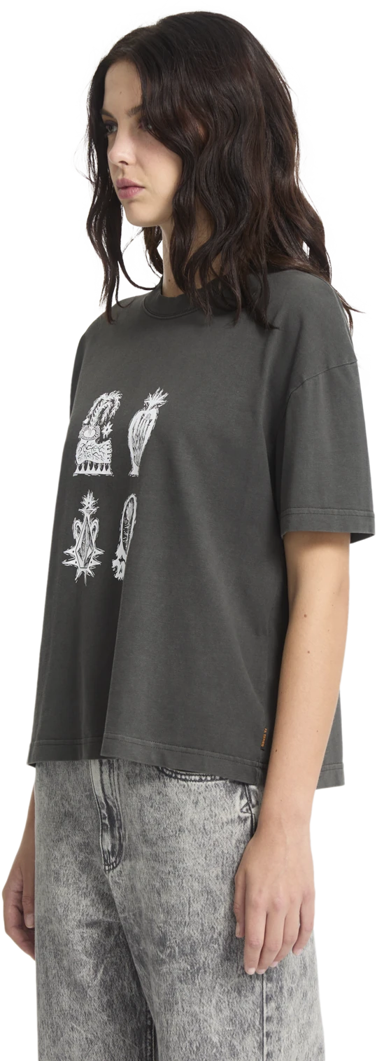 Volcom Vaderetro 1 camiseta manga corta mujer detail 6 | Vintage Black