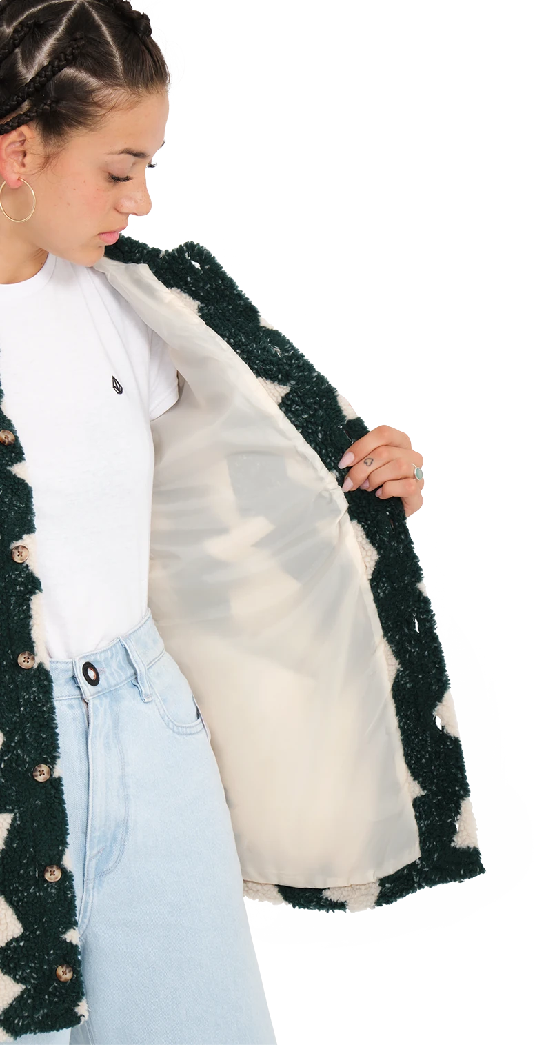 Volcom SILENT SHERPA JACKET chaquetas y abrigos mujer detail 5 | Ponderosa Pine