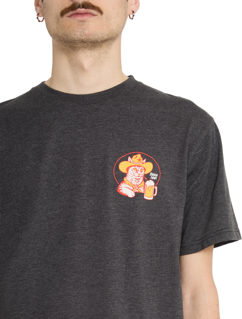 Volcom MEOWDY HTH SST camiseta manga corta hombre detail 3 | Heather Black