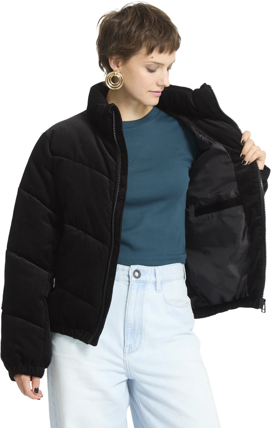 Volcom CORD'N STONE PUFF JACKET chaquetas y abrigos mujer detail 3 | Black