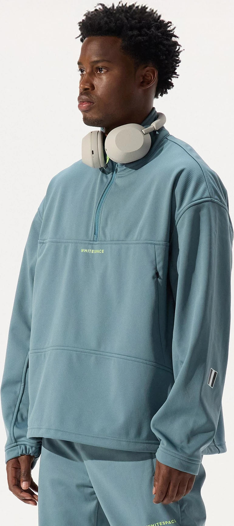 Whitespace QUARTER ZIP SOFTSHELL sudadera hombre detail 1 | Goblin Blue