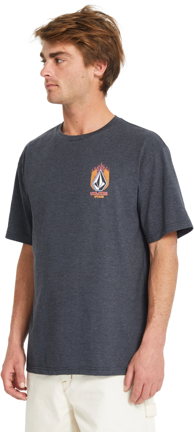 Volcom Draggin Stone Hth camiseta manga corta hombre detail 6 | HEATHER BLACK
