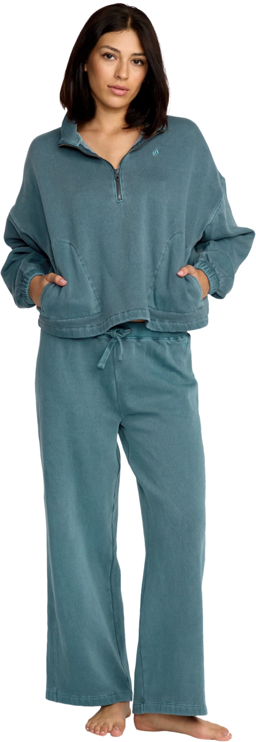 Volcom Stone Soft Quarter sudadera con cremallera mujer detail 5 | Emerald Green