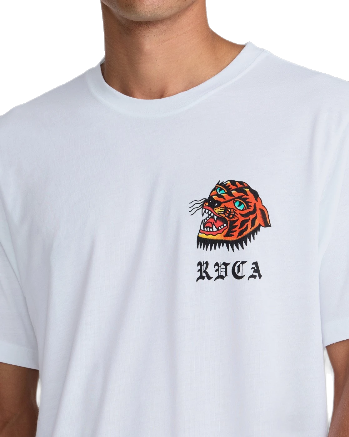 Rvca RVCA Kaleb Tiger Camiseta Blanco Hombre camiseta manga corta hombre detail 2 | Blanco