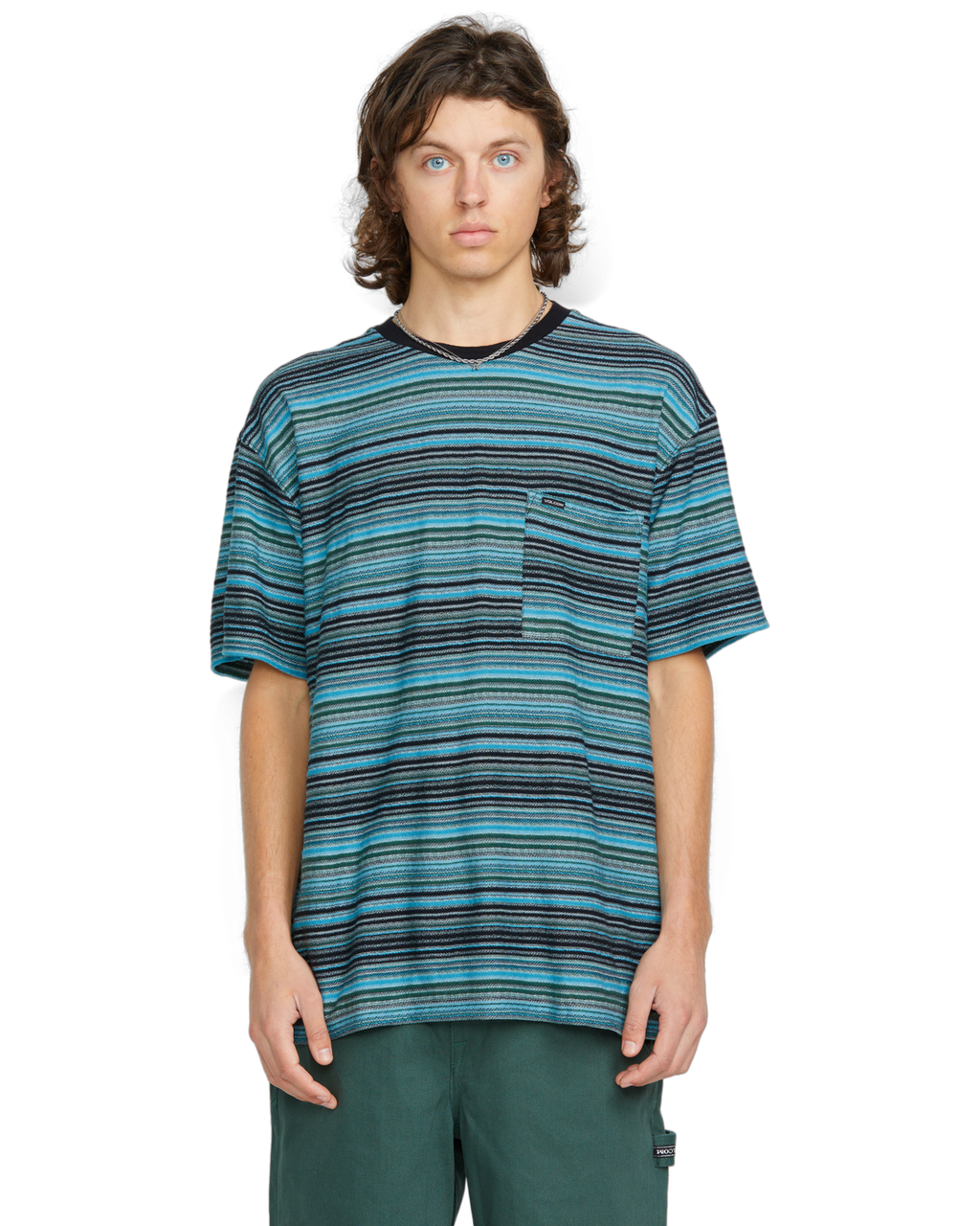 Volcom Slide Stone Crew SS camisa manga corta hombre | Dark Black Heather