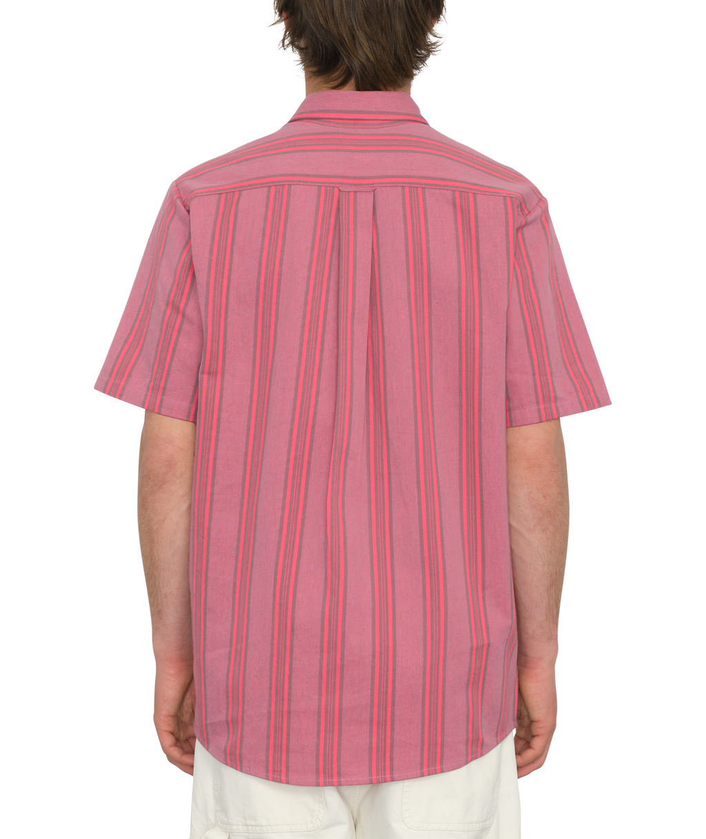 Kurzarmhemd Volcom Newbar Stripe - Washed Ruby