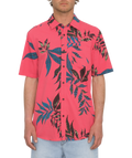 Camisa manga corta Volcom Paradiso Floral - Washed Ruby