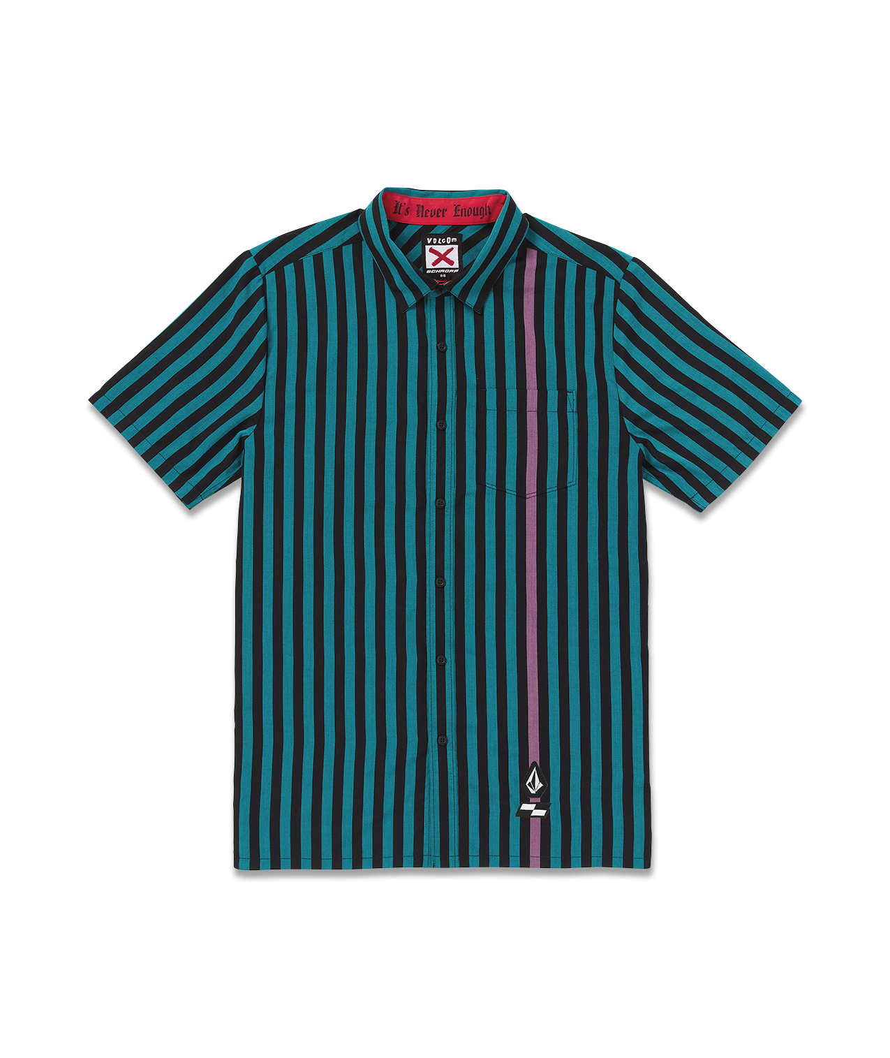 Kurzarmhemd Volcom Schroff X Volcom Stripe - Dusty Aqua