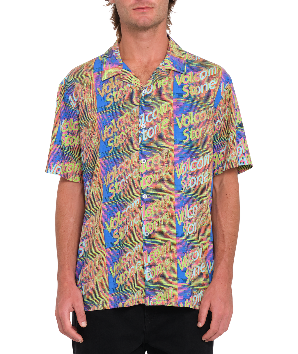 Kurzarmhemd Volcom Fergadelic Woven - Patriot Blue
