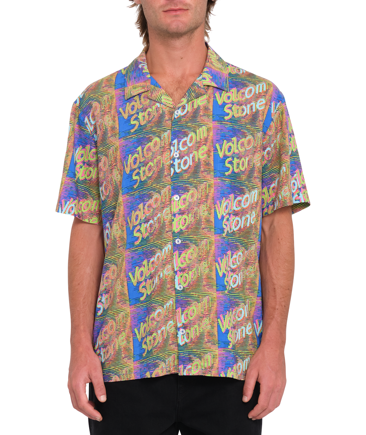 Kurzarmhemd Volcom Fergadelic Woven - Patriot Blue