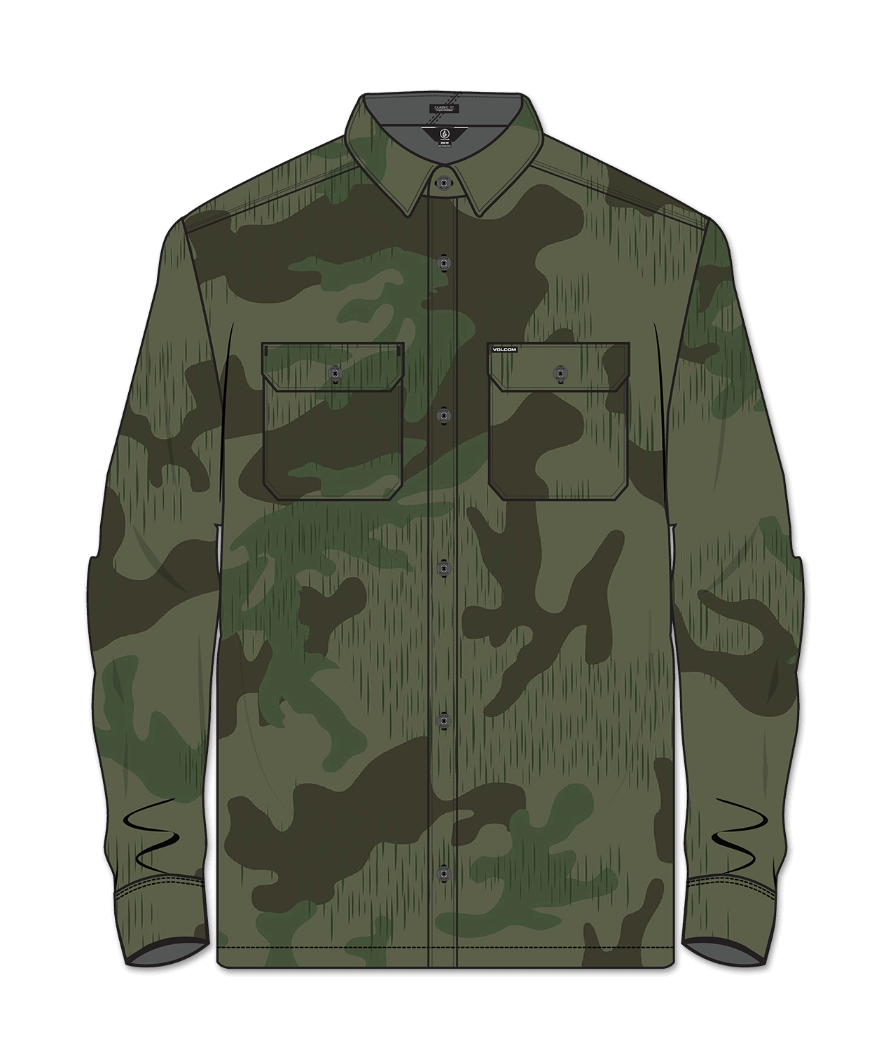 Langarmhemd Volcom Trademan L/S - Tarnmuster