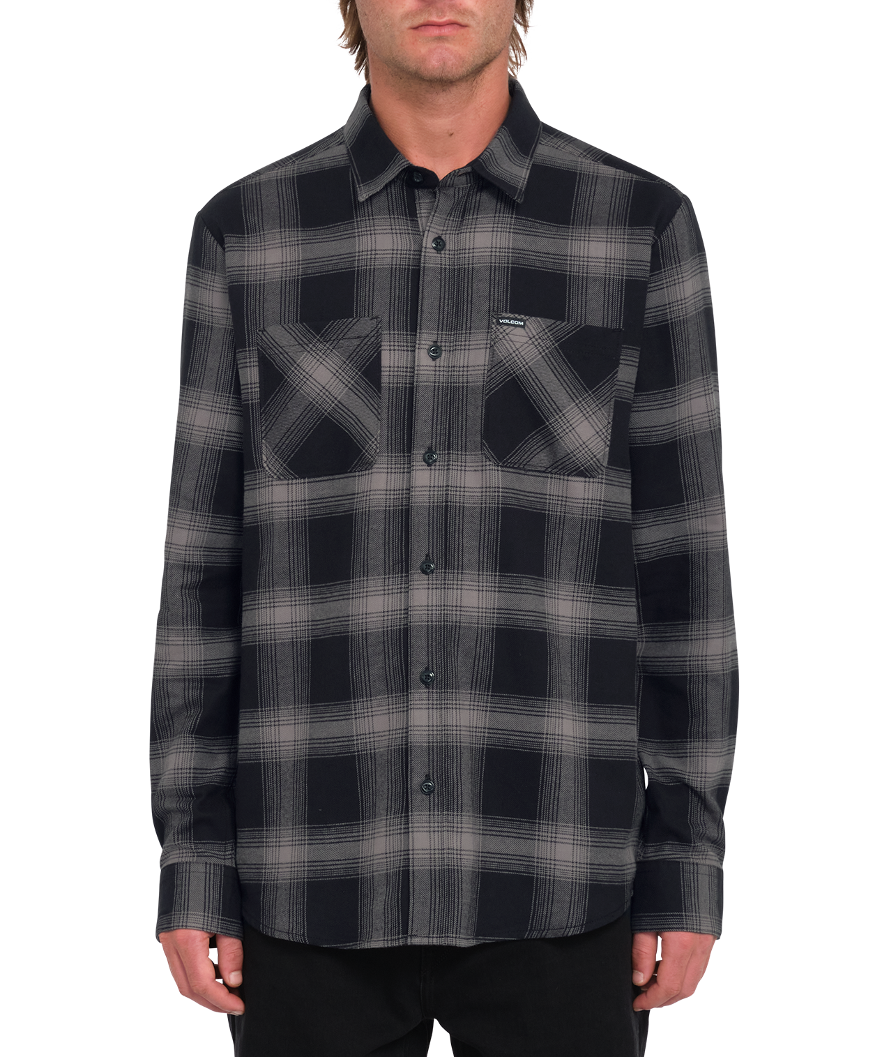 Langarmhemd Volcom Netastone Flannel - Schwarz