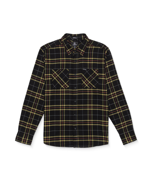 Volcom Netastone Flannel Long Sleeve Shirt - True Black
