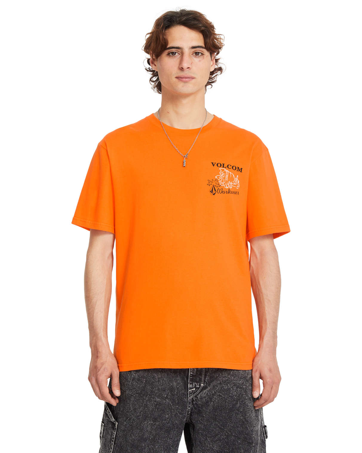 T-shirt de manga curta Volcom Pour Choices - Laranja Neon