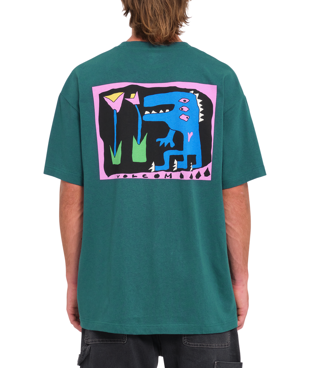 T-shirt de manga curta Volcom Arthur Dino - Evergreen