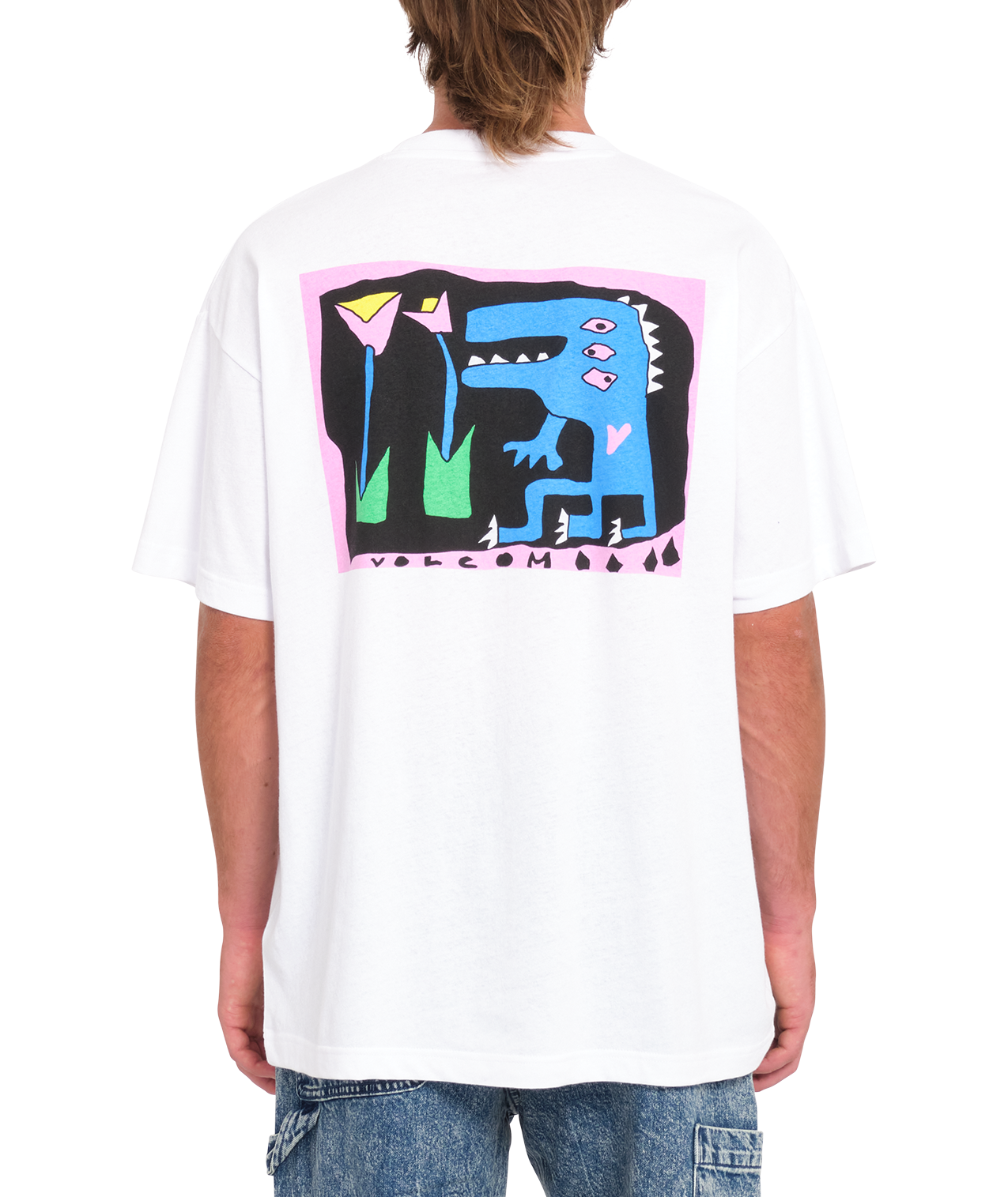 Kurzarm-T-Shirt Volcom Arthur Dino - Weiß