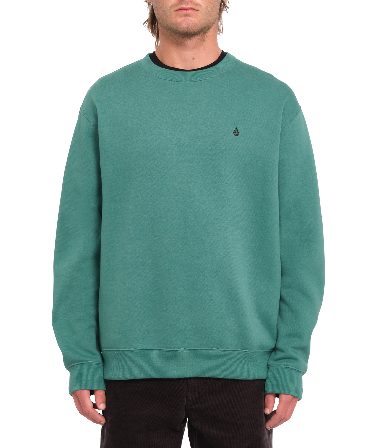 Sweatshirt Volcom Single Stone Crew - Vert Mer