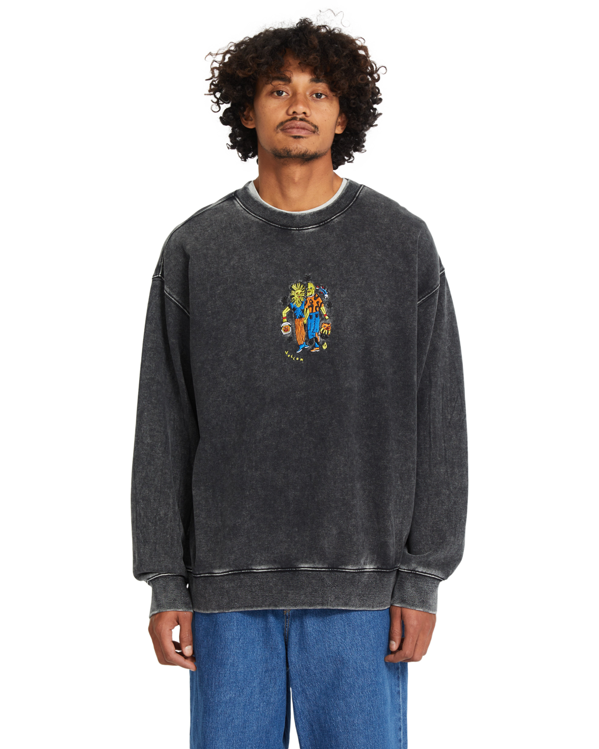 Sweatshirt Volcom Fa Bob Mollema Crew - Light Acid Black