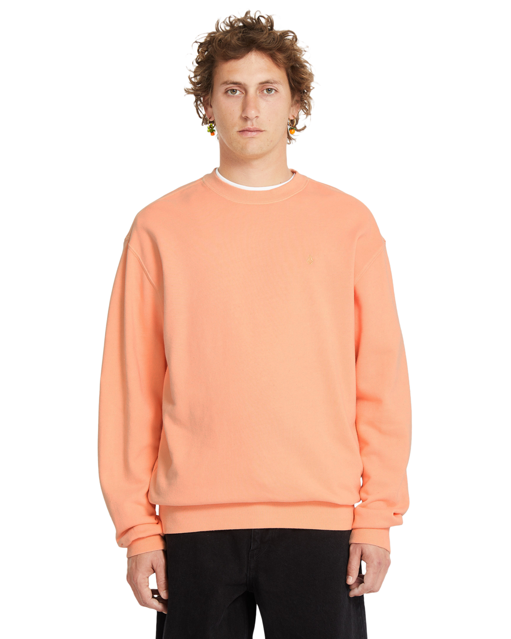Felpa Volcom Single Stone Tw Crew - Pesca Pallido