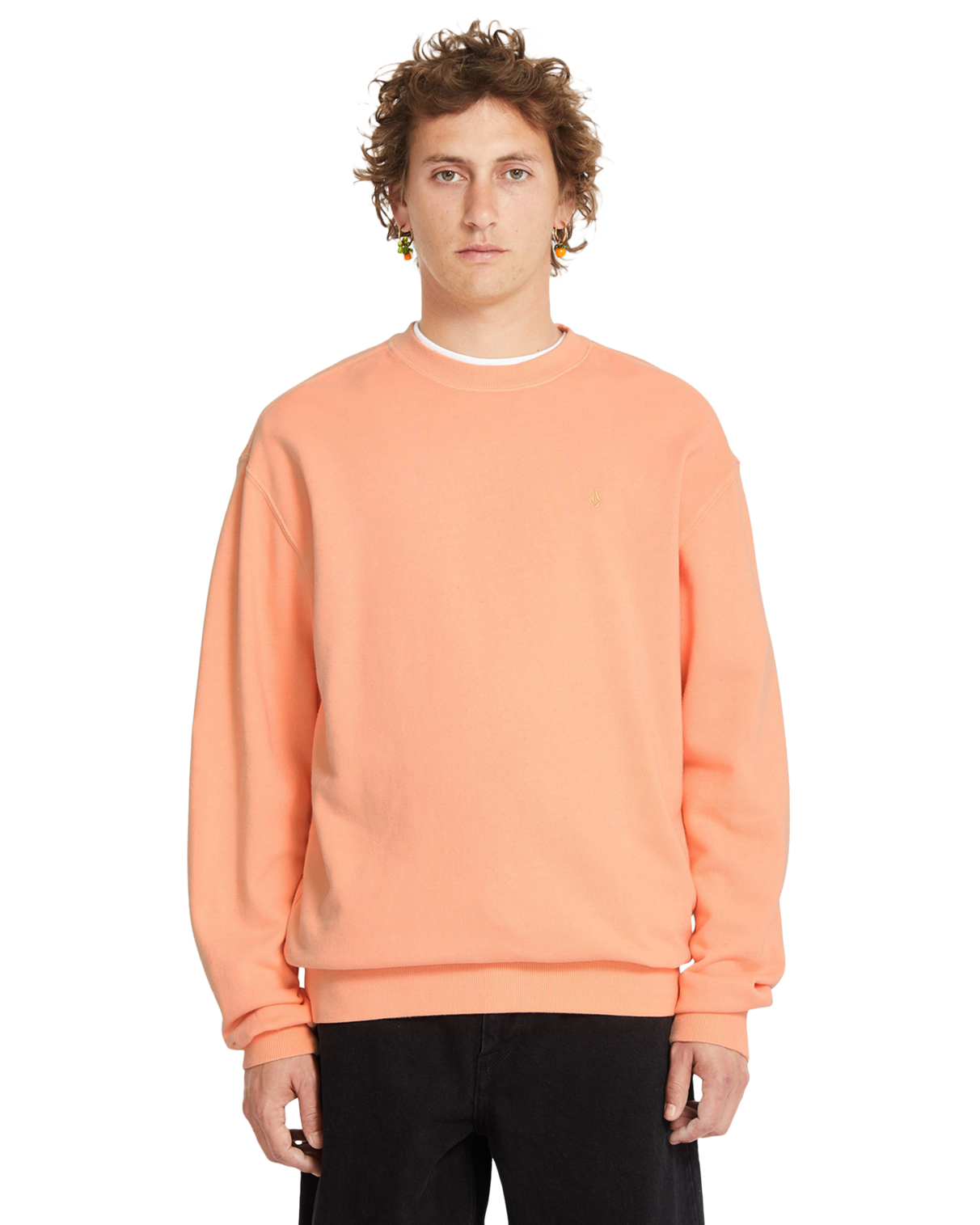 Felpa Volcom Single Stone Tw Crew - Pesca Pallido