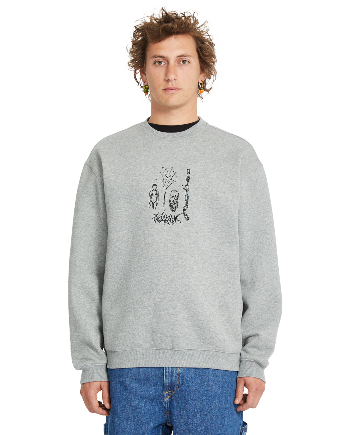 Sweatshirt Volcom Noder Crew - Gris chiné