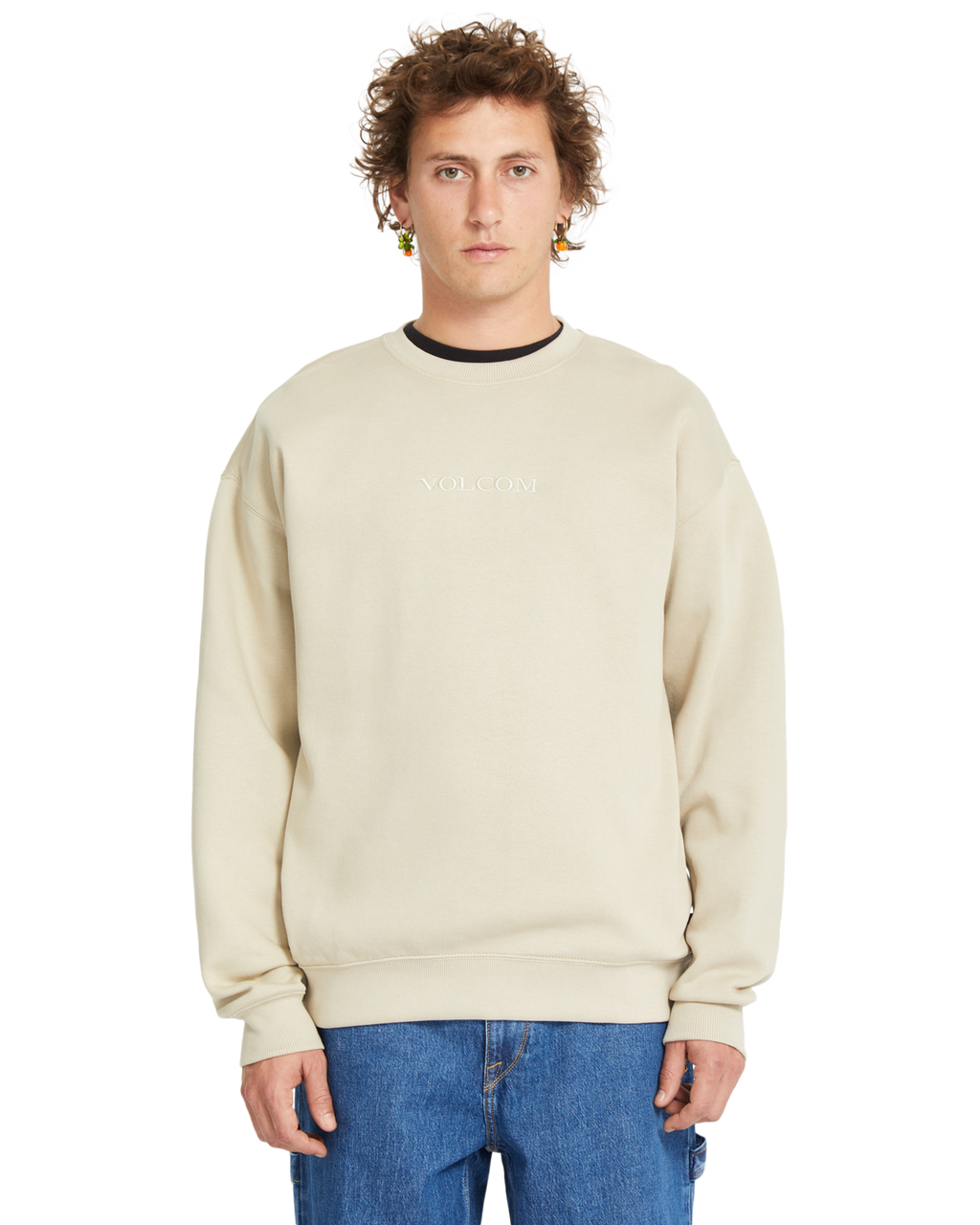Felpa Volcom Volcom Stone Crew - Khaki Chiaro