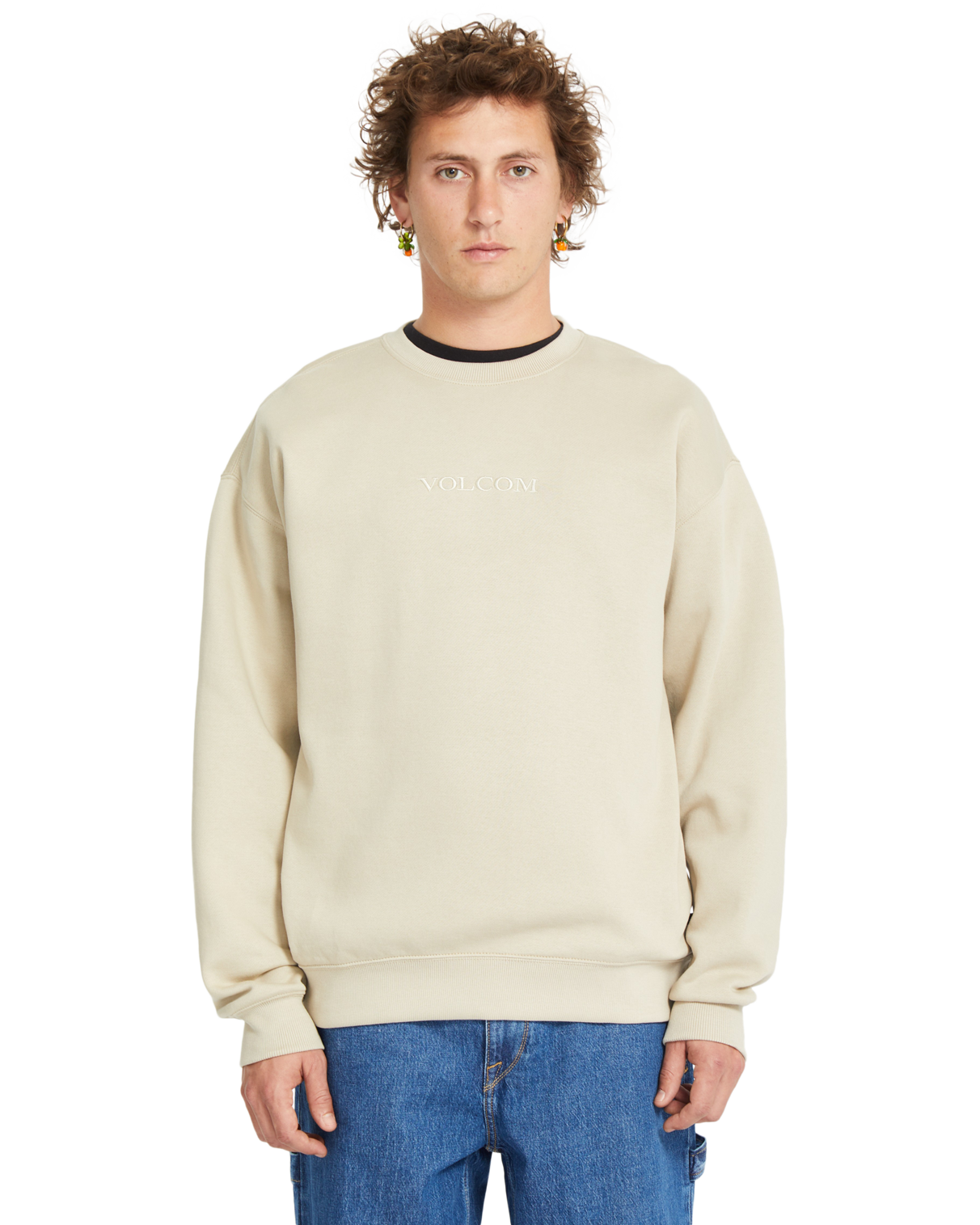 Felpa Volcom Volcom Stone Crew - Khaki Chiaro