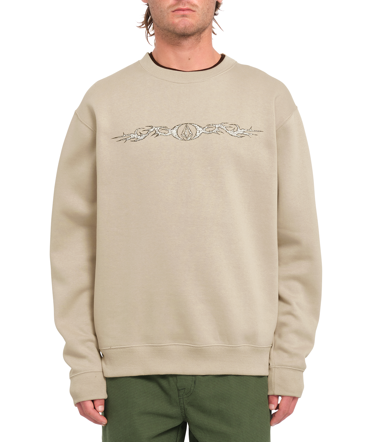 Felpa Volcom Watanite Crew - Khaki Chiaro