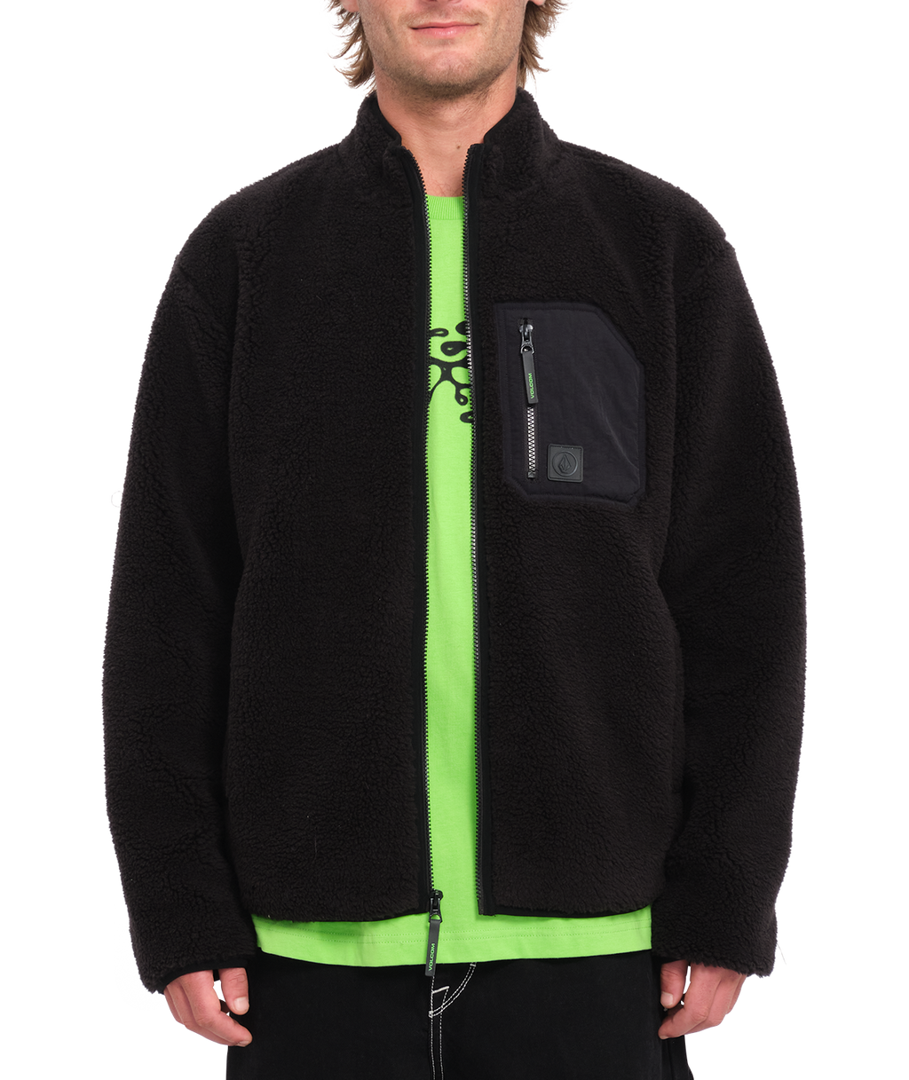 Sweat à capuche zippé Volcom Muzzer Fuzzar Zip - Noir
