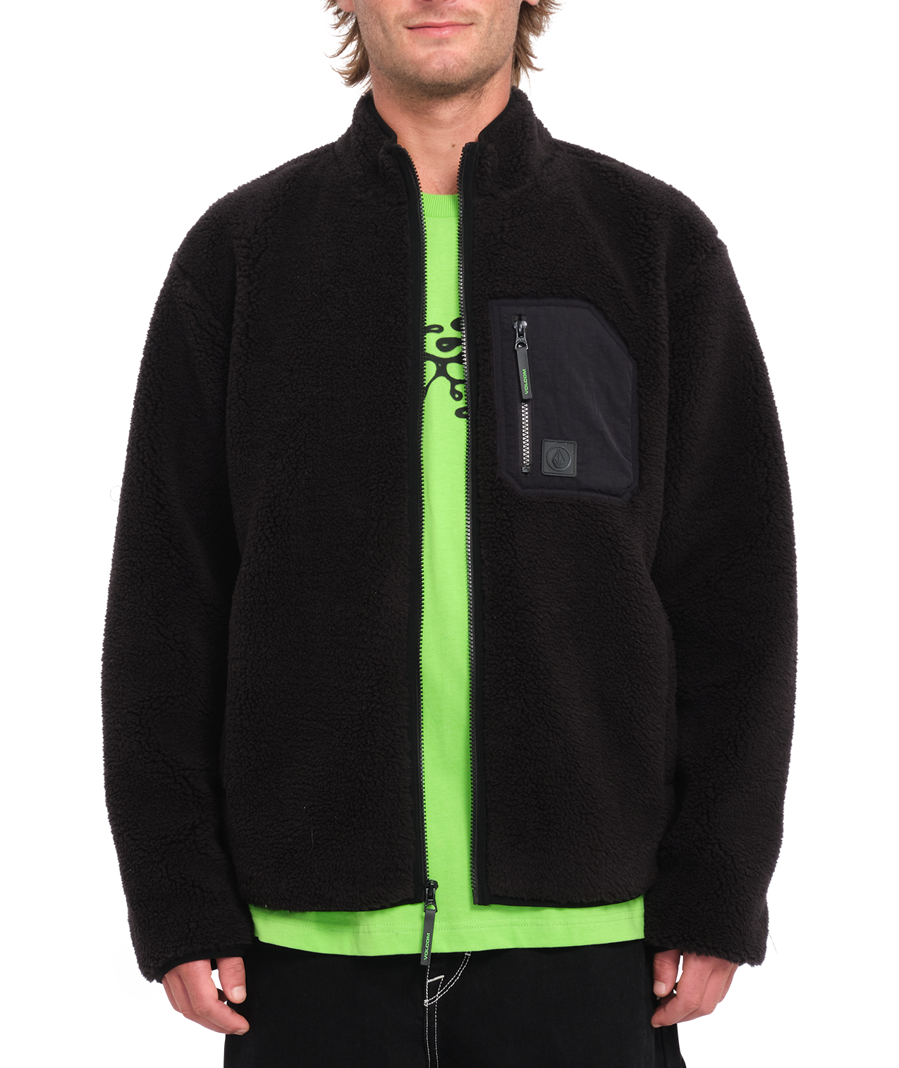 Felpa con zip Volcom Muzzer Fuzzar Zip - Nero