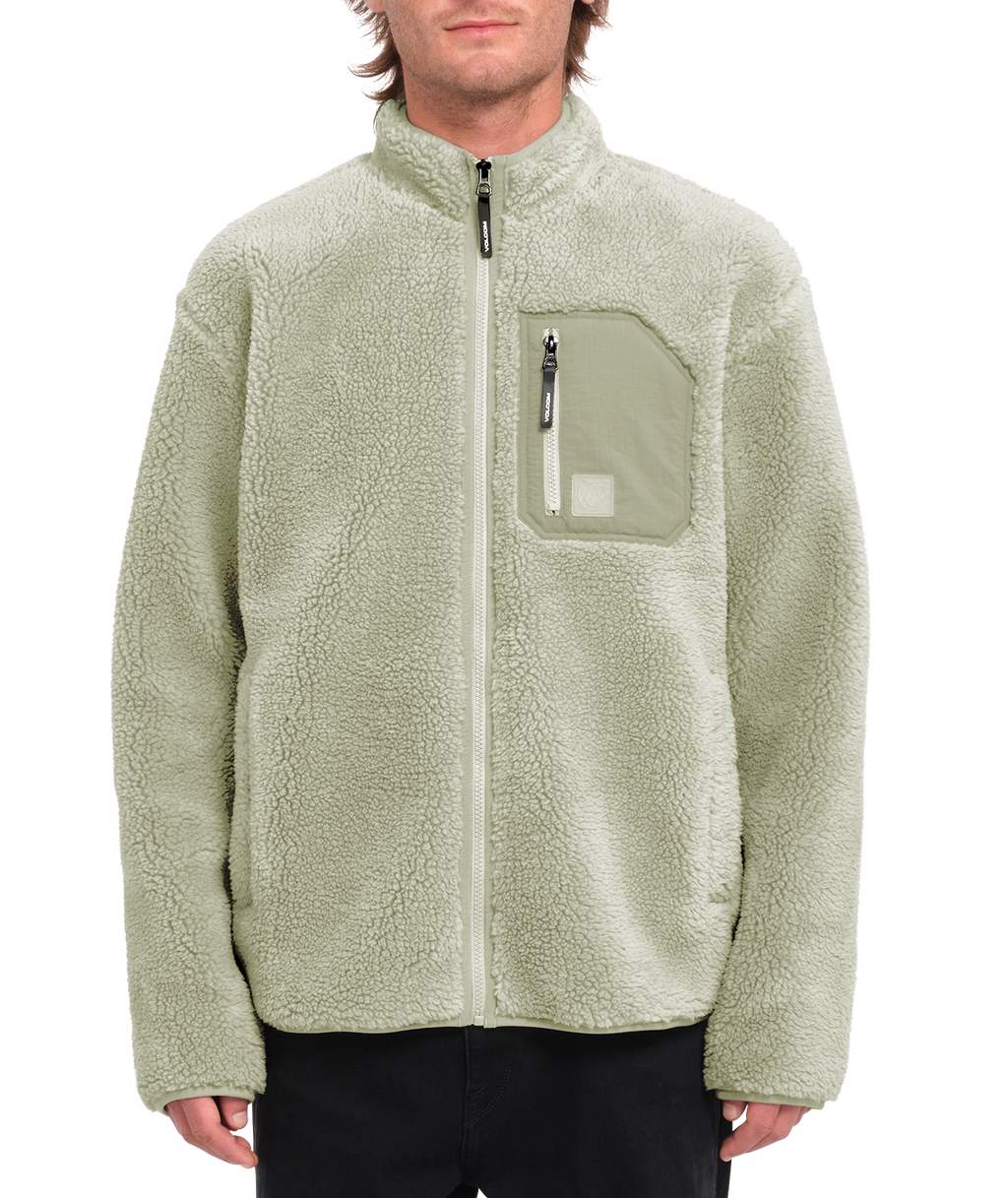 Sudadera con cremallera Volcom Muzzer Fuzzar Zip - Green Tea