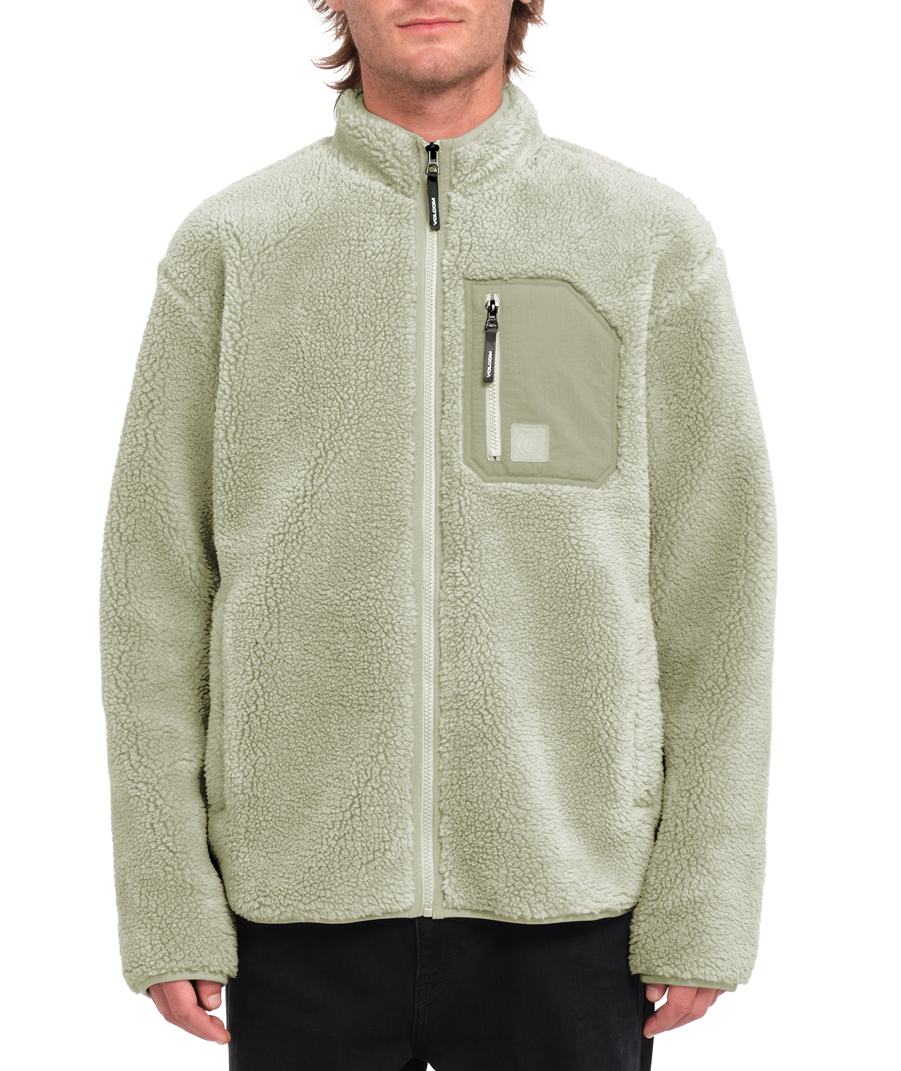 Felpa con zip Volcom Muzzer Fuzzar Zip - Green Tea