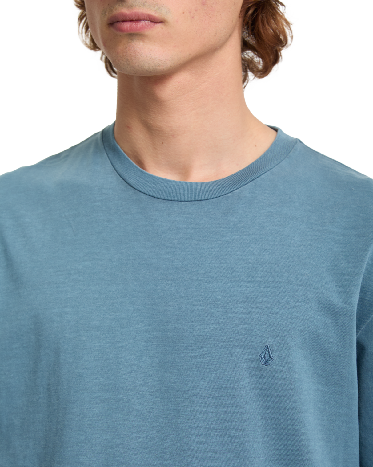 Volcom Solid Stone Emb camiseta manga corta hombre detail 2 | Blue Wash