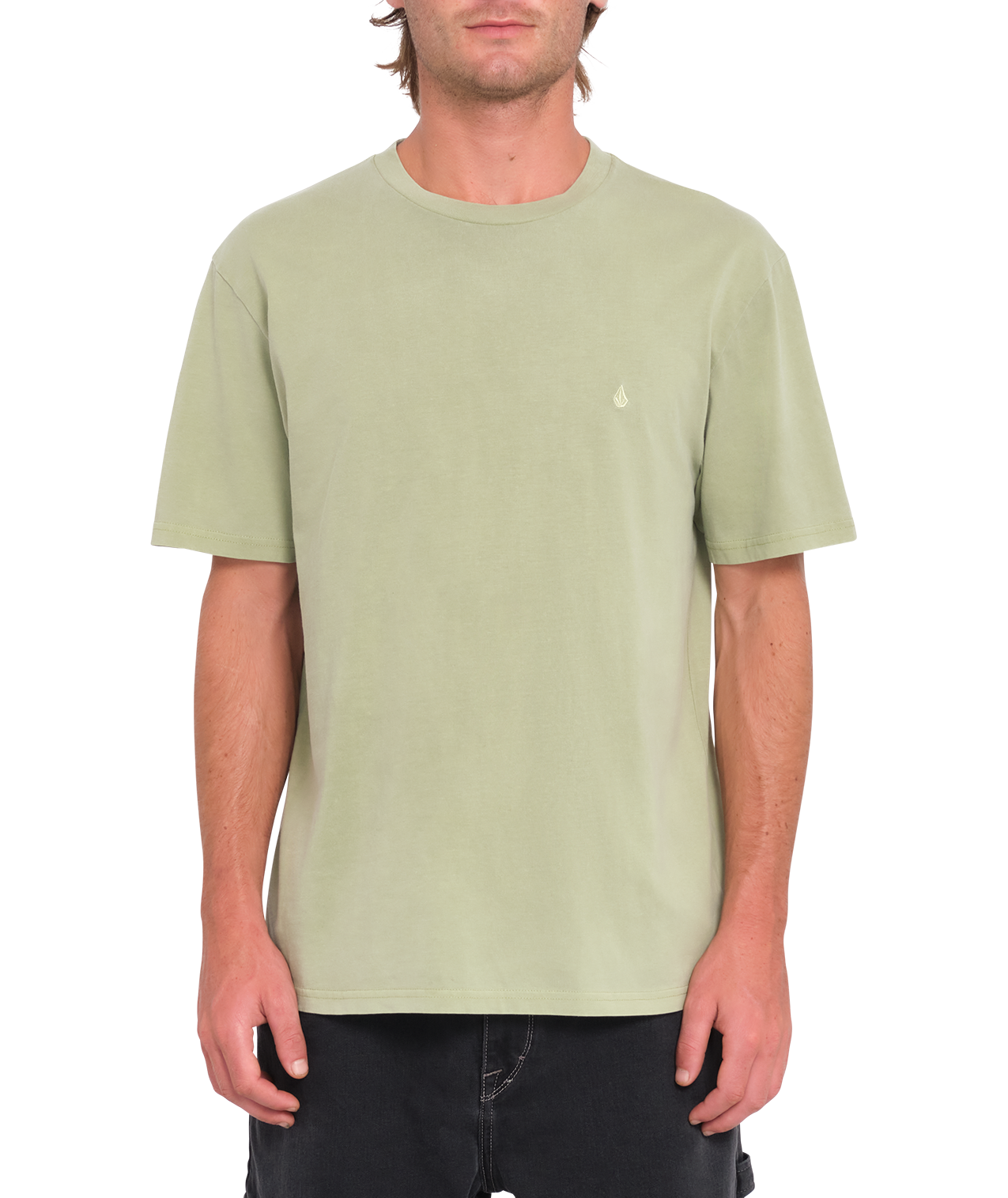 Volcom Solid Stone Emb Short Sleeve T-Shirt - Green Tea