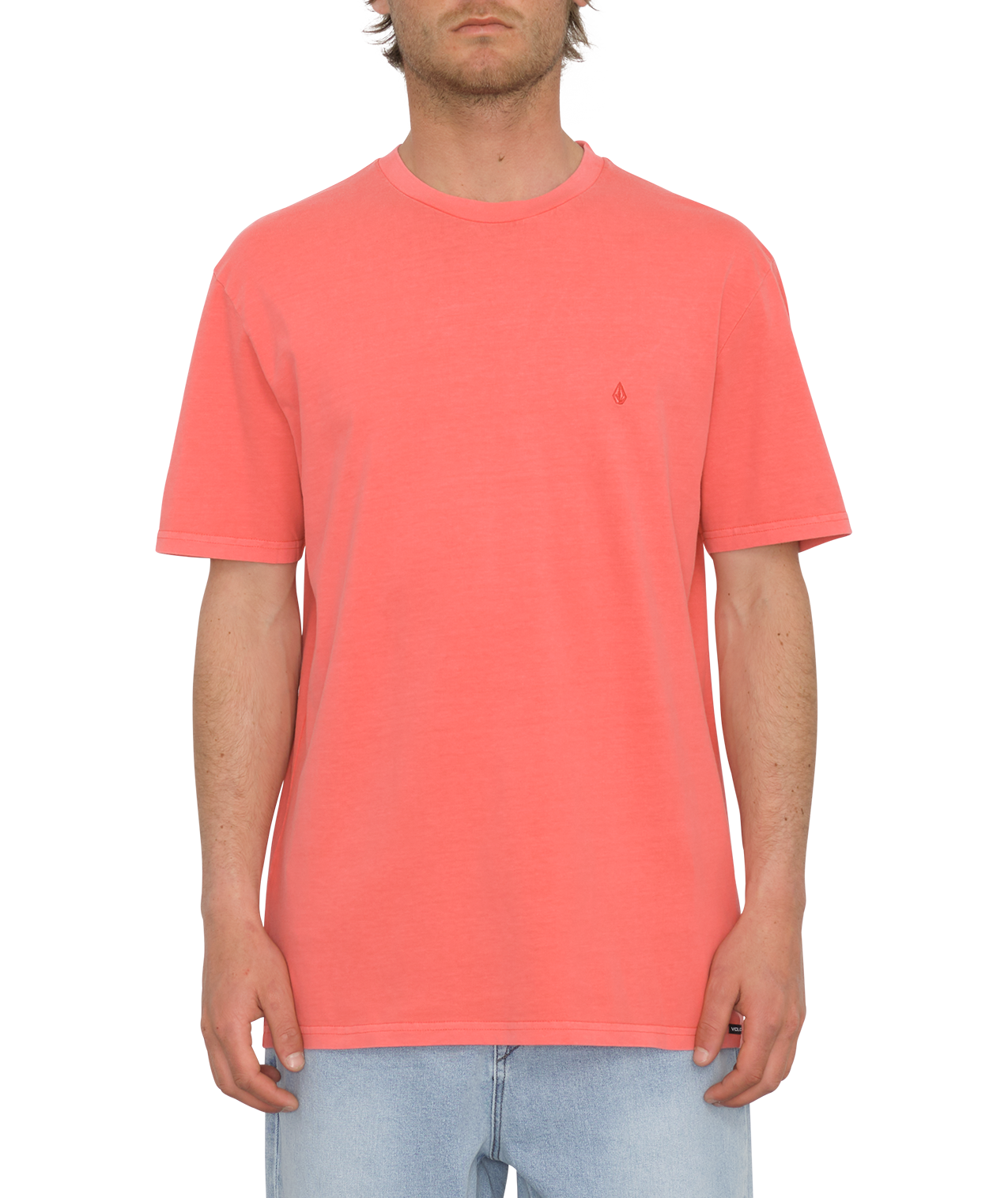 Volcom Solid Stone Emb Short Sleeve T-Shirt - Washed Ruby