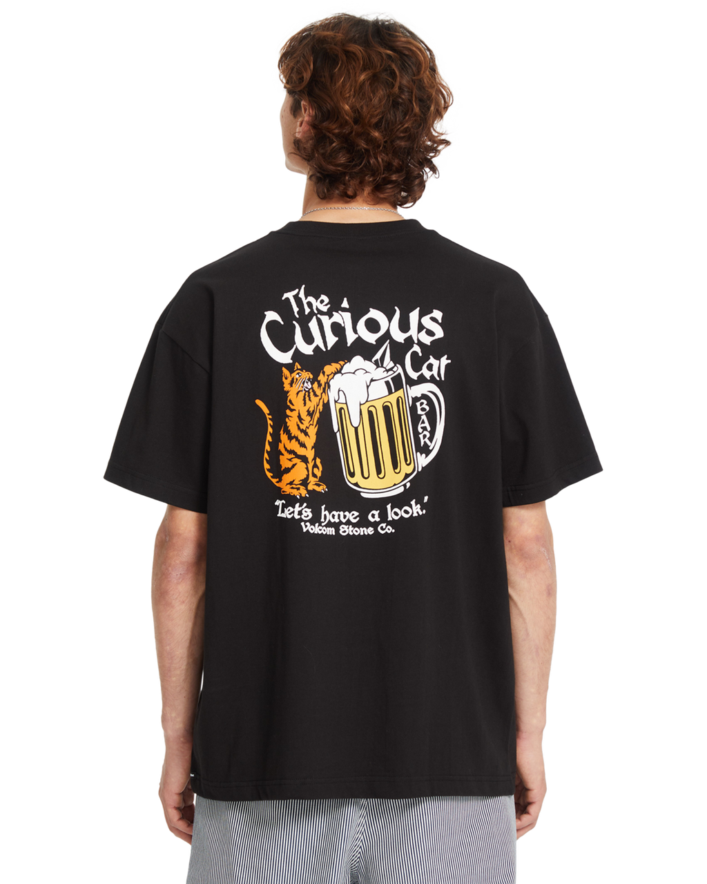 Kurzarm-T-Shirt Volcom Curious Cat - Schwarz