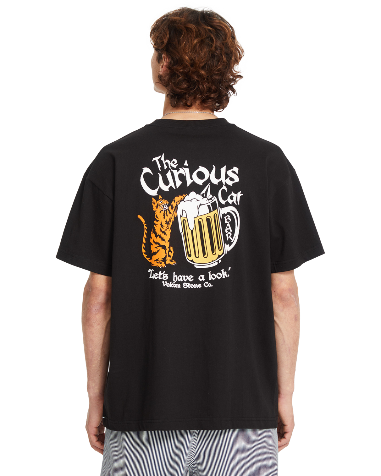 Kurzarm-T-Shirt Volcom Curious Cat - Schwarz